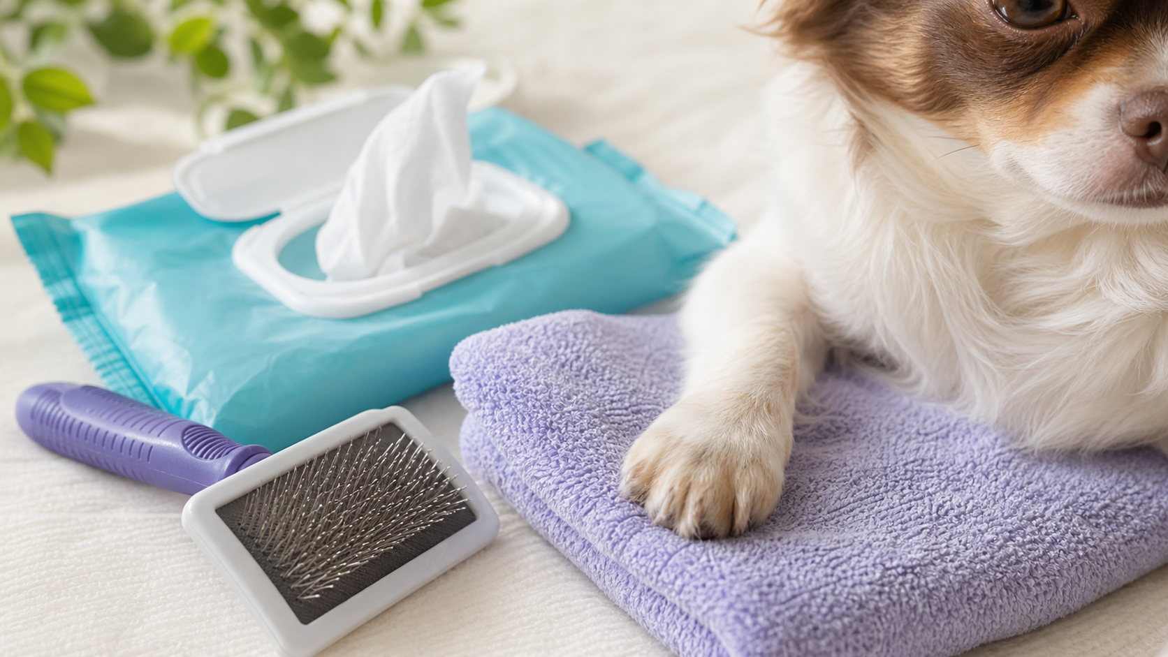 Pet care wipes and grooming tools